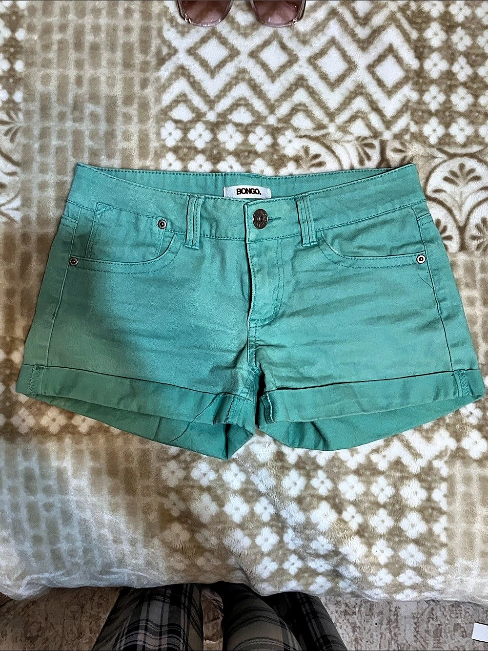 Bongo Women's Green Jean Shorts